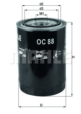 Ölfilter Filter original MAHLE (OC 88) Filterausführung: Anschraubfilter - Photo 1/1